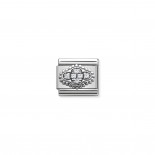 Composable Classic Link Flower with white Stones