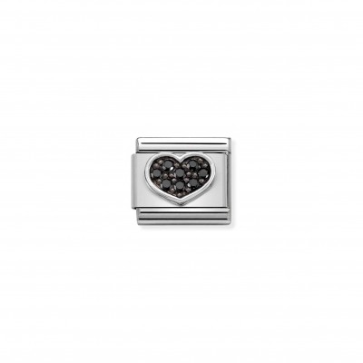 Composable Classic Link Heart Black CZ