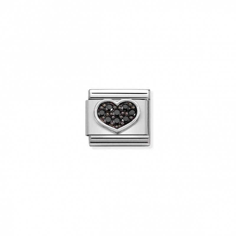 Composable Classic Link Heart Black CZ