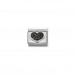 Composable Classic Link Heart Black CZ