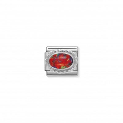 Composable Classic Link in Silver with red Opal