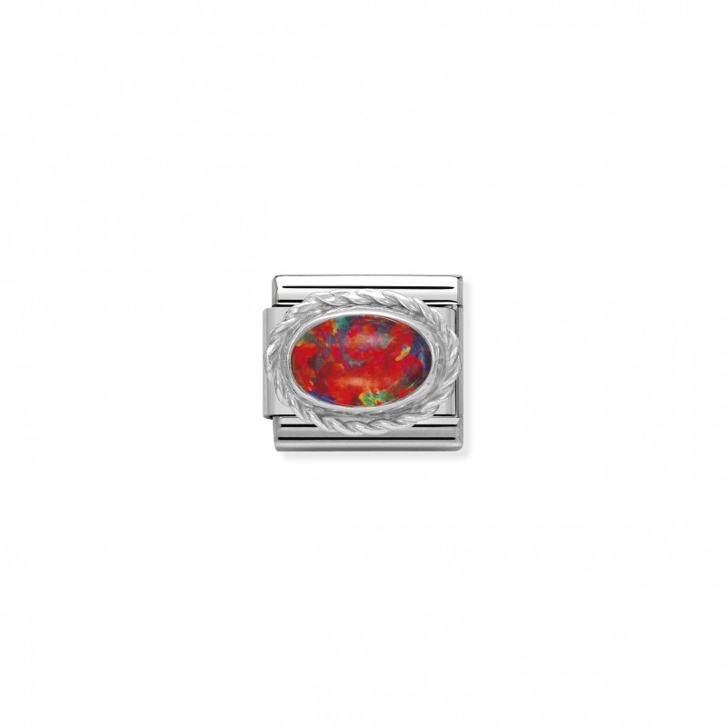 Composable Classic Link in Silver with red Opal