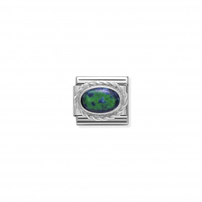 Composable Classic Link in Silver with green Opal