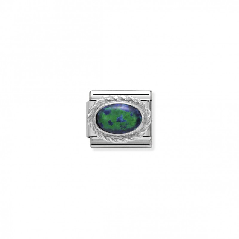 Composable Classic Link in Silver with green Opal