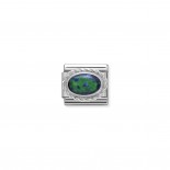 Composable Classic Link in Silver with green Opal