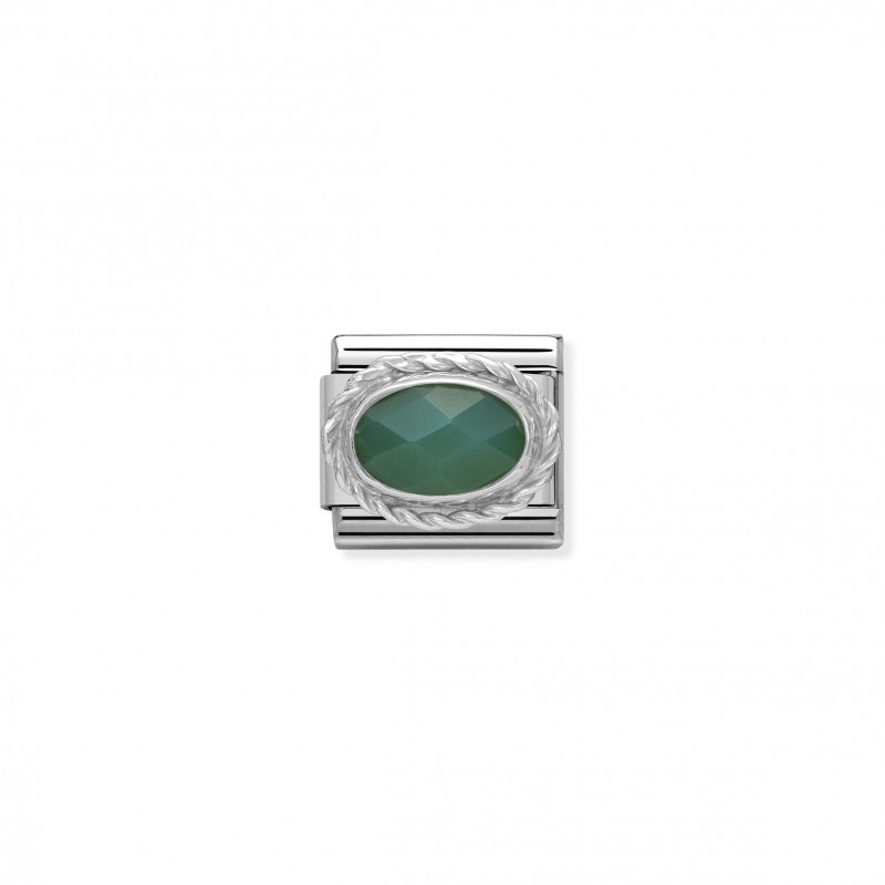 Composable Classic Link in Silver and green Agate