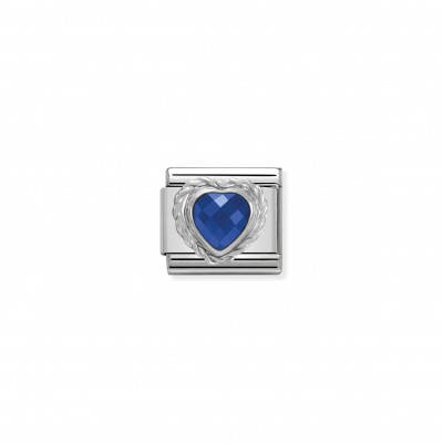 Composable Classic Link blue Heart silver