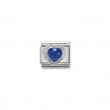 Composable Classic Link blue Heart silver