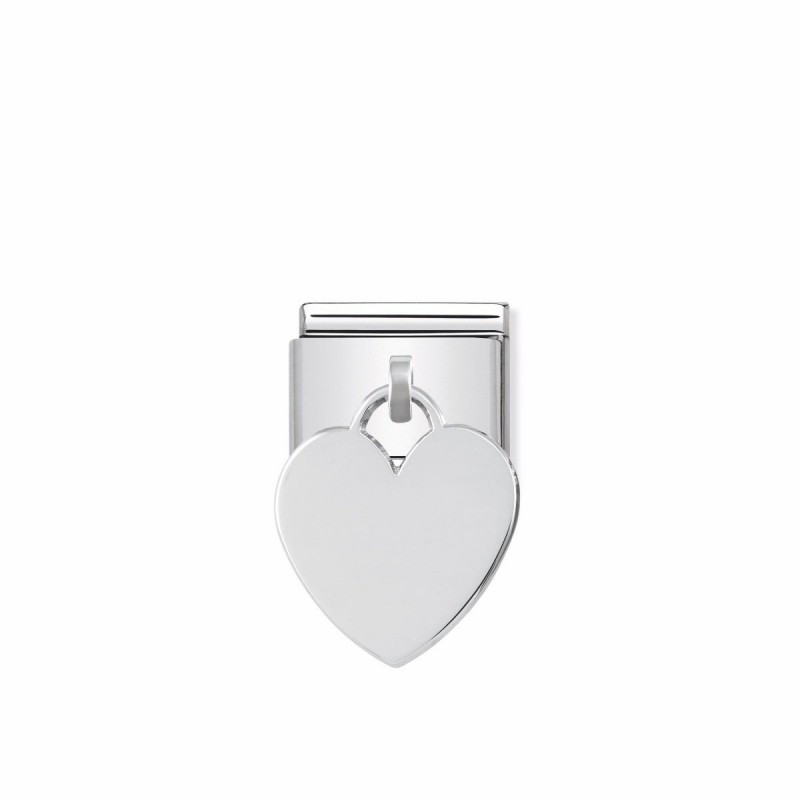 Composable Classic Heart Pendant Link in Silver