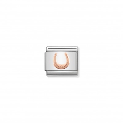 Composable Classic Link Rose Gold Engraved Horseshoe