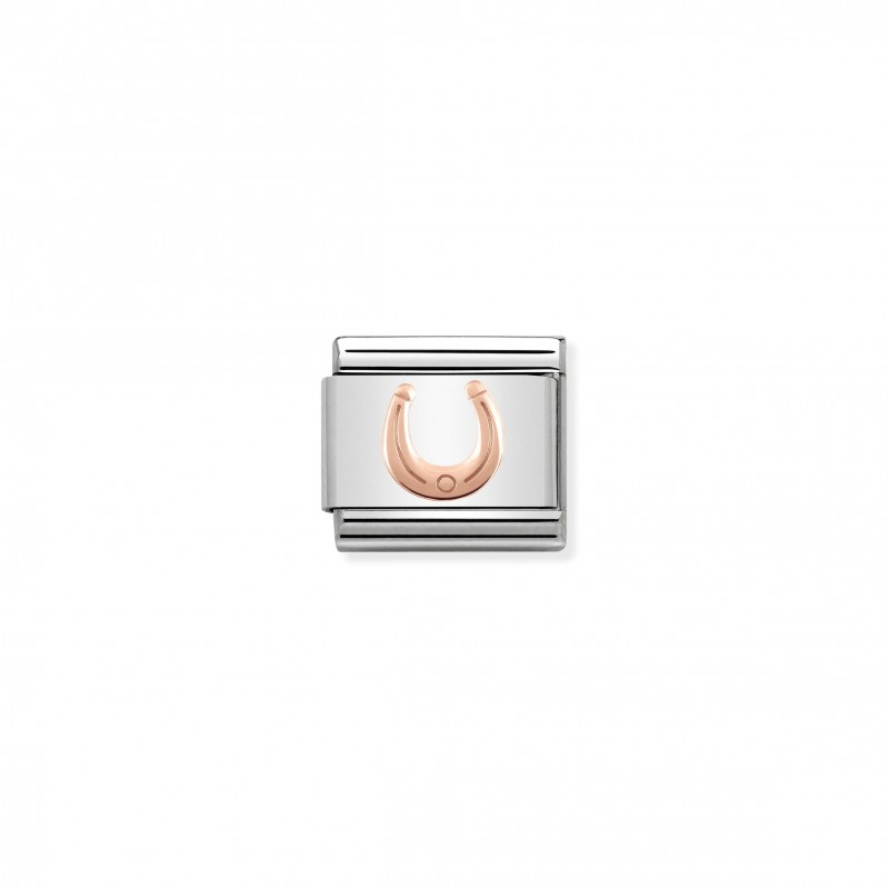 Composable Classic Link Rose Gold Engraved Horseshoe