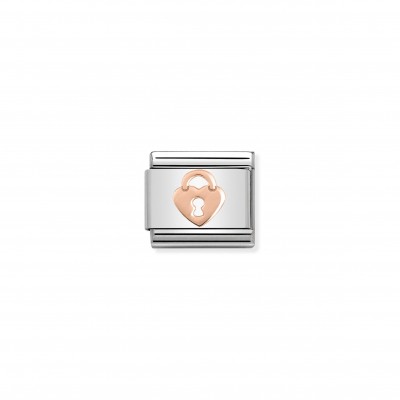 Composable Classic Link Rose Gold Heart with Lock