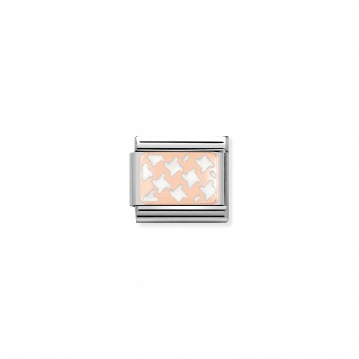 Composable Classic Link Rose Gold white Houndstooth