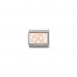 Composable Classic Link Rose Gold white Houndstooth