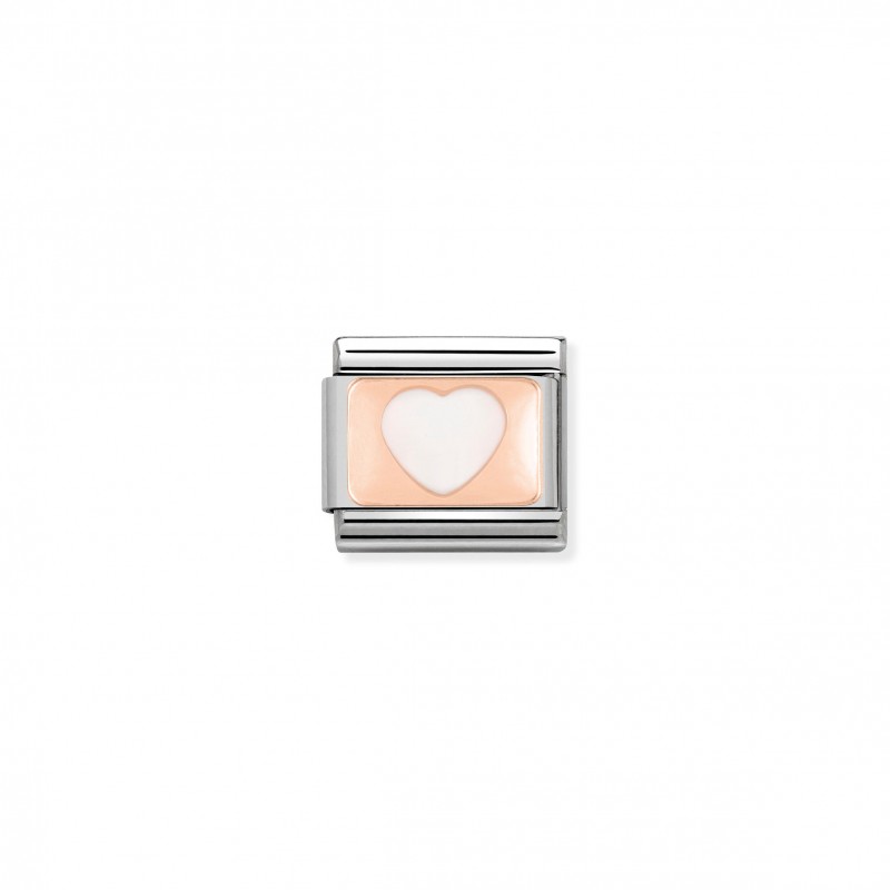 Composable Classic Link Rose Gold white Heart