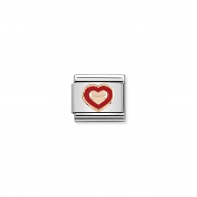 Composable Classic Link Rose gold Heart red border