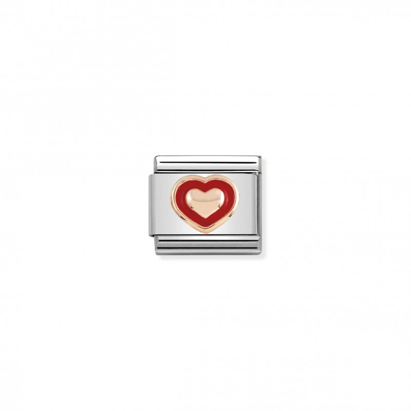 Composable Classic Link Rose gold Heart red border