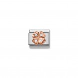 Composable Classic Link Rose Gold Clover white Stones