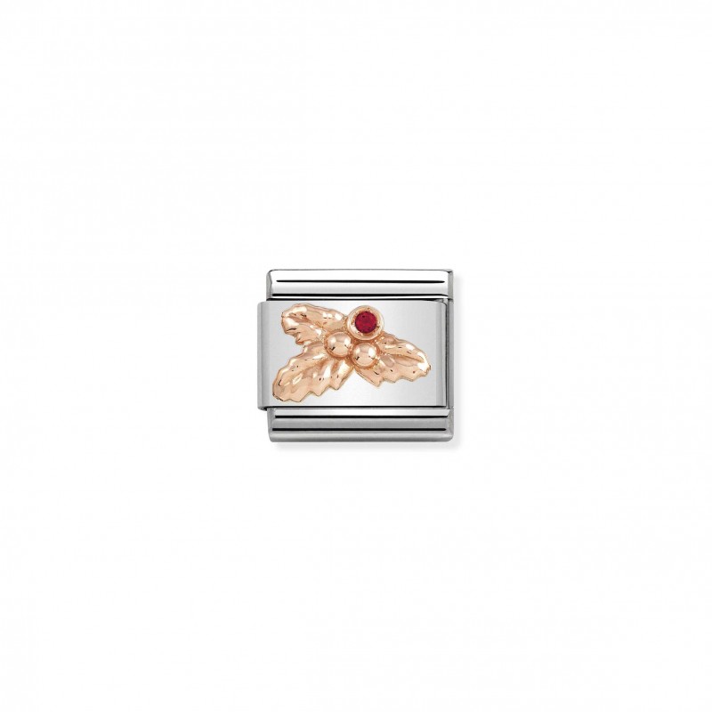 Composable Classic Link Rose gold Holly, red CZ