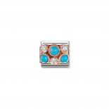 Composable Classic Link 9K Gold Turquoise Cluster