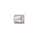 Composable Classic Link Letter A in Rose Gold and Cubic Zirconia