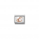 Composable Classic Link Letter E in Rose Gold and Cubic Zirconia