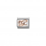 Composable Classic Link Letter G in Rose Gold and Cubic Zirconia