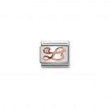 Composable Classic Link Letter L in Rose Gold and Cubic Zirconia