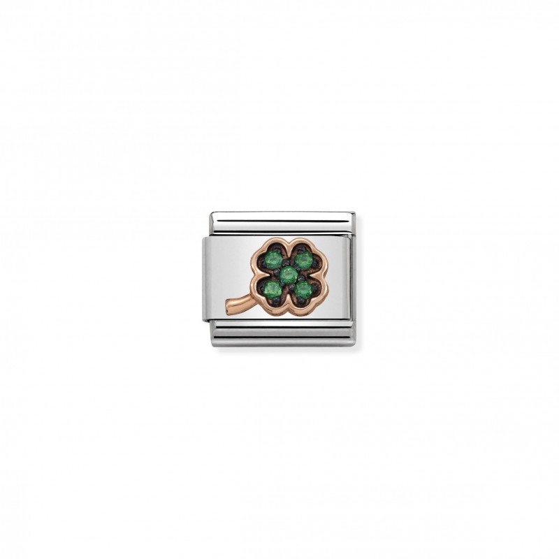 Composable Classic Link Four-Leaf Clover with Stones