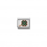 Composable Classic Link Four-Leaf Clover with Stones