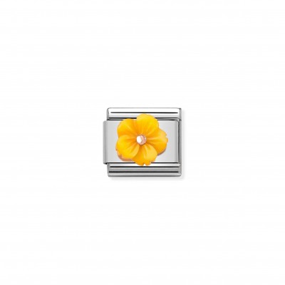 Composable Classic Mother of Pearl Yellow Flower Link