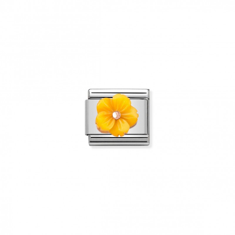 Composable Classic Mother of Pearl Yellow Flower Link