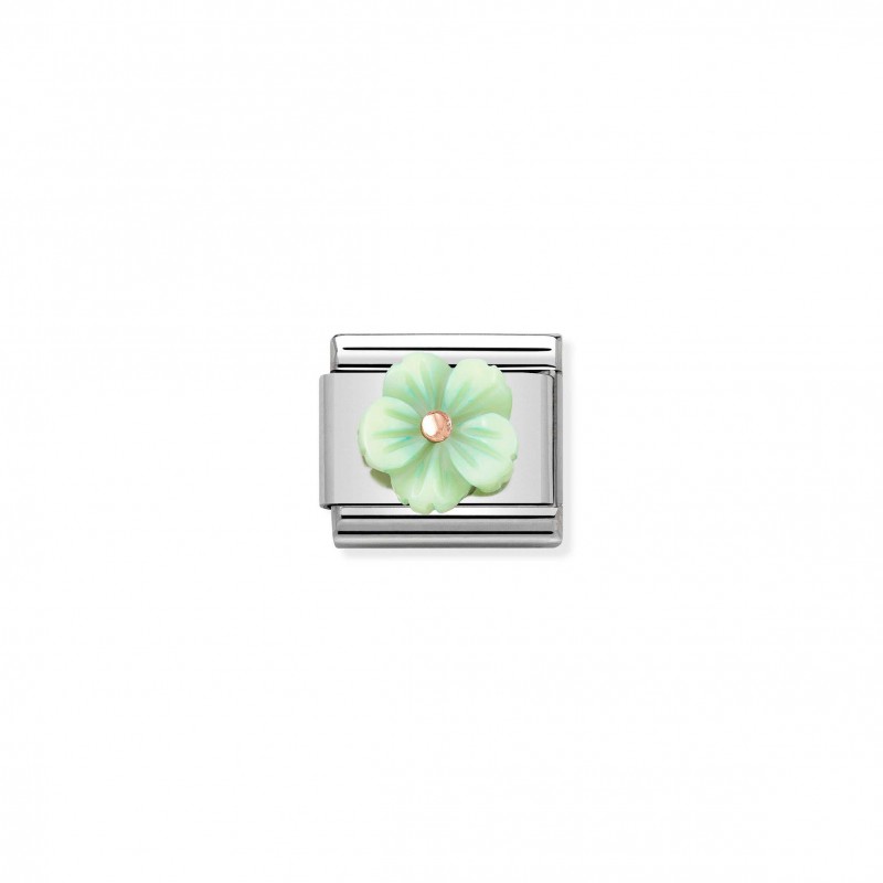 Composable Classic Mother of Pearl Green Flower Link