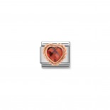 Classic Composable Heart Link with Red Gemstone