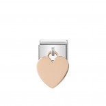 Composable Classic Heart Pendant Link in Rose Gold